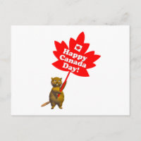 Canada Day Beaver and Maple Leaf