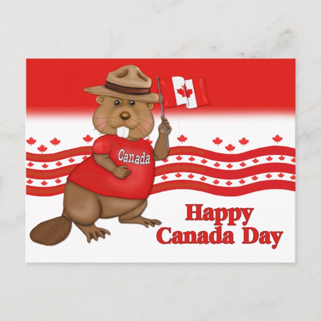 Canada Day Beaver postcard (Front)