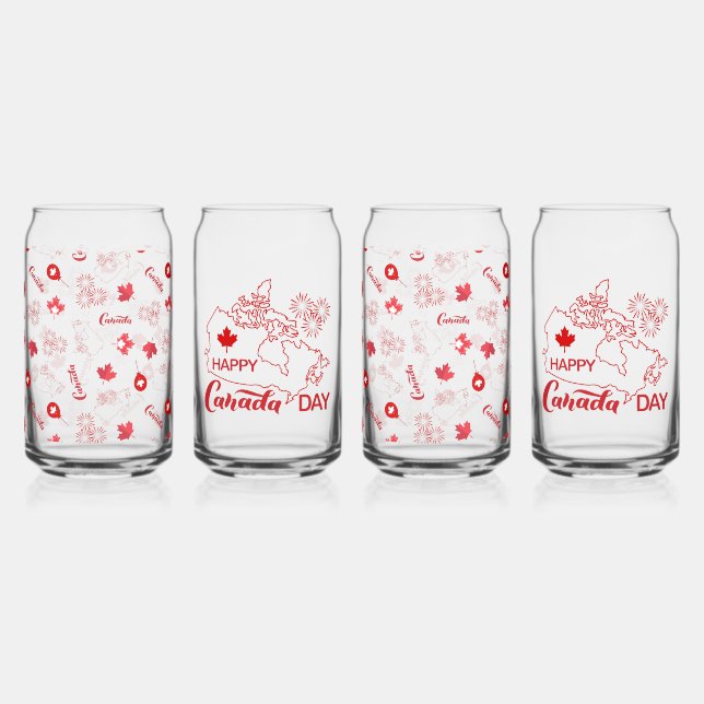 Canada Day Can Glass (Front)