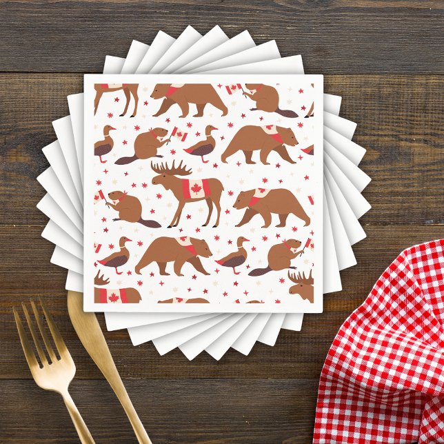 Canada Day Canadian Animals Napkin (Creator Uploaded)