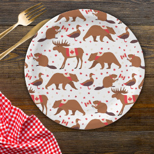 Canada Day Canadian Animals Paper Plate