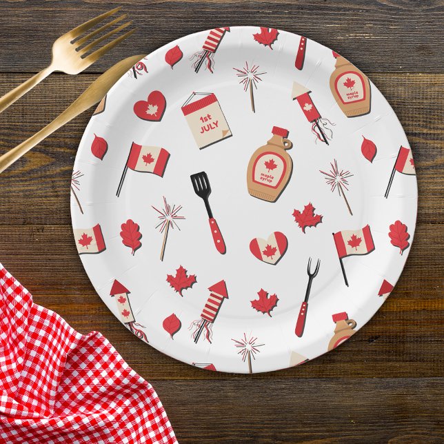 Canada Day Canadian BBQ Paper Plate (Creator Uploaded)