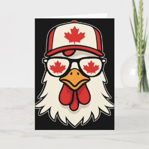 Canada Day Canadian Flag Maple Leaf Chicken Sungle Card