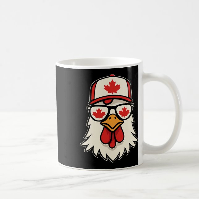 Canada Day Canadian Flag Maple Leaf Chicken Sungle Coffee Mug (Right)