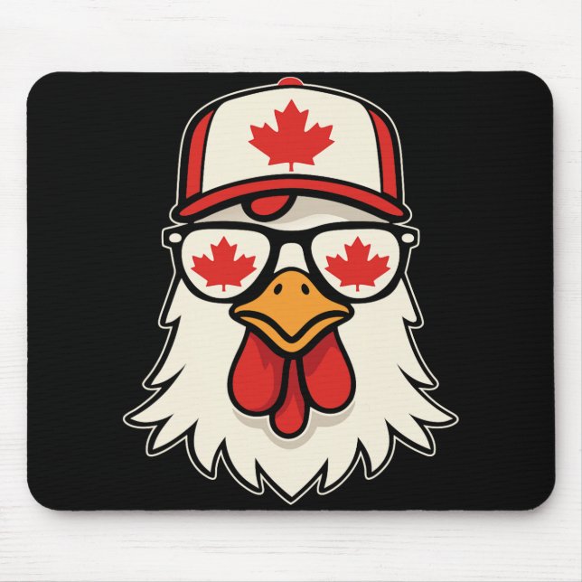 Canada Day Canadian Flag Maple Leaf Chicken Sungle Mouse Mat (Front)