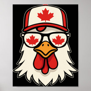 Canada Day Canadian Flag Maple Leaf Chicken Sungle Poster