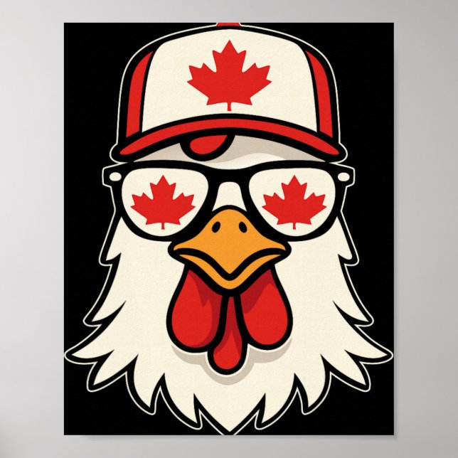 Canada Day Canadian Flag Maple Leaf Chicken Sungle Poster (Front)