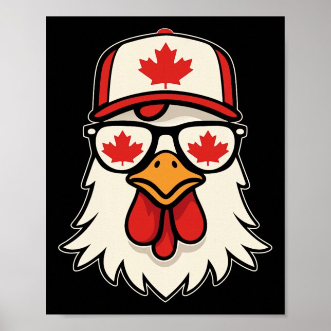Canada Day Canadian Flag Maple Leaf Chicken Sungle Poster (Front)