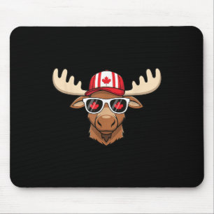 Canada Day Canadian Flag Maple Leaf Moose Sungles Mouse Mat