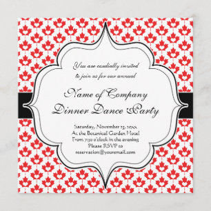 Canada Day Canadian Maple Leaf and Heart Invitation