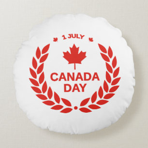 Canada Day Celebration – Canadian July 1st Party Round Cushion