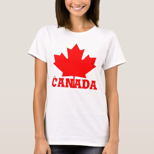 Canada Day cute fun custom red maple shirt (Front)