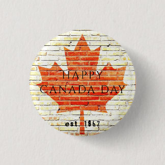 CANADA DAY EST. 1867 3 CM ROUND BADGE