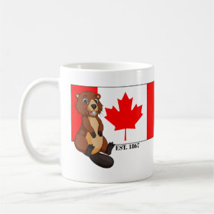 Canada Day Est. 1867 Flag and Beaver Coffee Mug