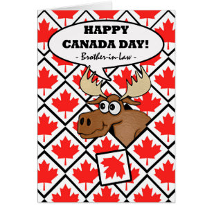 Canada Day for Brother in Law, Moose, Maple Leaf