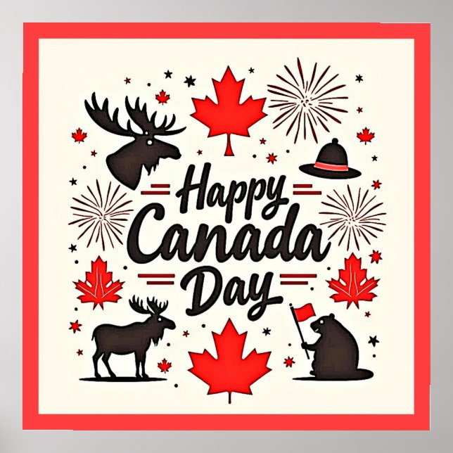 Canada Day Fun Vibes Poster (Front)