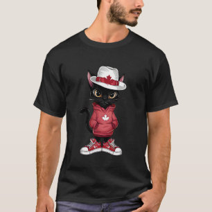 Canada Day Funny Cool Black Cat Canada Flag Kids G T-Shirt