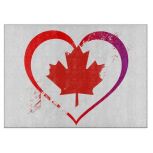 Canada Day Glass Cutting Board