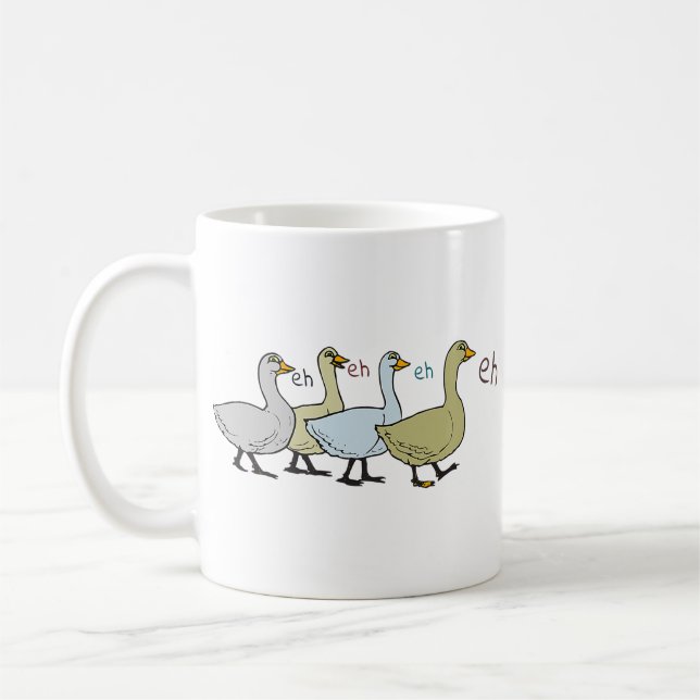 Canada Day Goose Eh  Cute Canadian Geese Saying Eh Coffee Mug (Left)