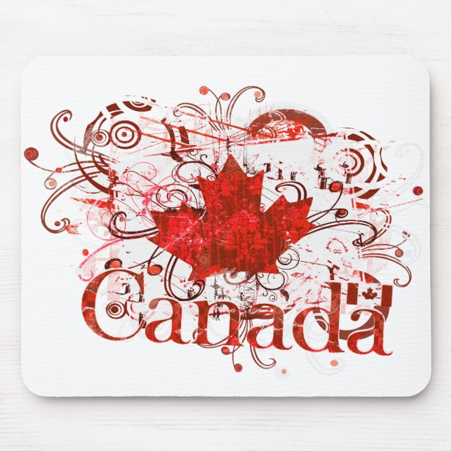 Canada Day Grungy Urban Mouse Mat (Front)