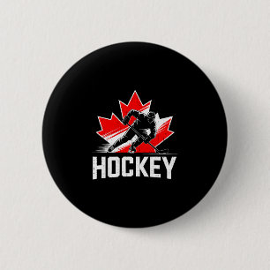 Canada day hockey patriotic maple leaf canadian 6 cm round badge