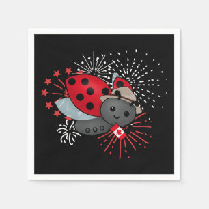 Canada Day Ladybug T-Shirt Napkin