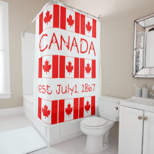 Canada Day Maple Leaf Flag of Canada Shower Curtain
