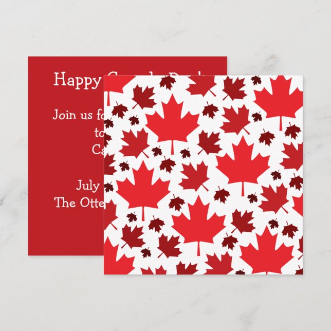 Canada Day Maple Leaf Invitation (Front/Back)