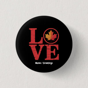Canada Day Maple Leaf Love Flag Vintage Cool Pride 3 Cm Round Badge
