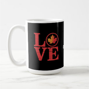 Canada Day Maple Leaf Love Flag Vintage Cool Pride Coffee Mug