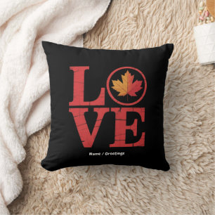 Canada Day Maple Leaf Love Flag Vintage Cool Pride Cushion