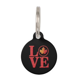 Canada Day Maple Leaf Love Flag Vintage Cool Pride Pet Tag
