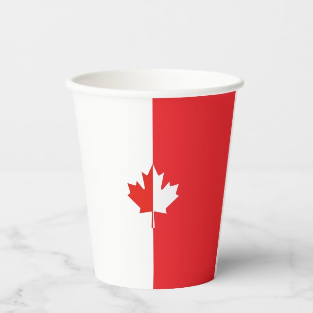 Canada Day Maple Leaf Red & White Paper Cups (Front)