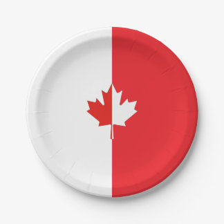 Canada Day Maple Leaf Red & White Paper Plate