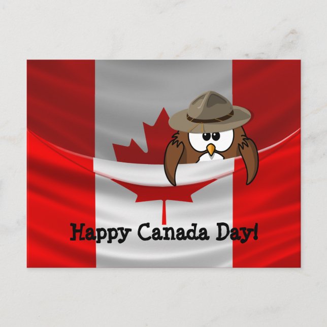 Canada Day owl Postcard (Front)