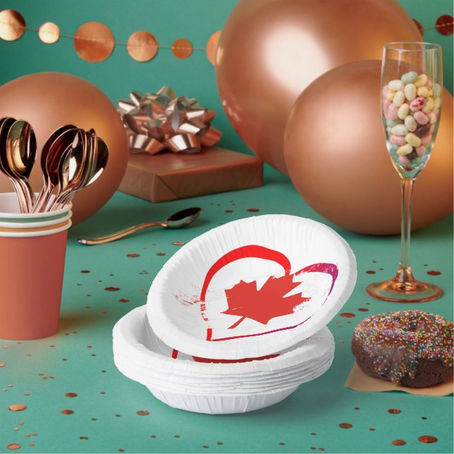 Canada Day Paper Bowls Plate (Multi)