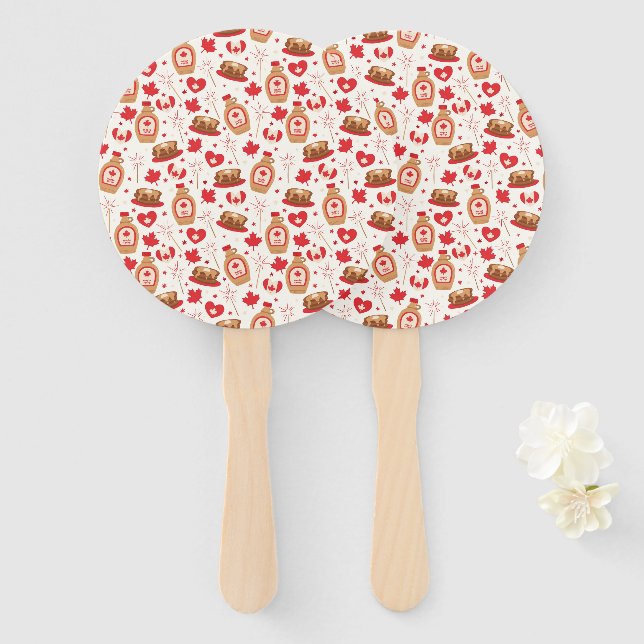 Canada Day Party Hand Fans (Front and Back)