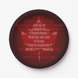 Canada Day Plates Canada Anthem Paper Plates