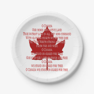 Canada Day Plates Canada Anthem Paper Plates