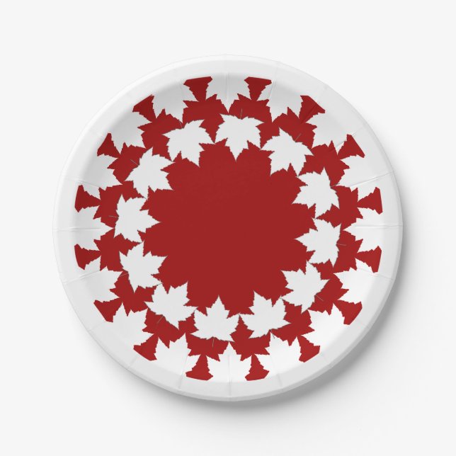 Canada Day Plates Canada Maple Leaf Paper Plates (Front)