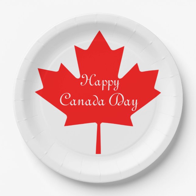 Canada Day Pride set of 8 paper plates (Front)