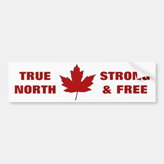 Canada Day Red Maple Leaf Anthem Bumper Sticker (Front)
