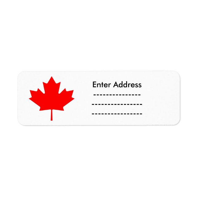Canada Day red maple leaf label sticker (Front)