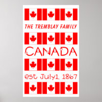 Canada Day Red Maple Leaf Pattern Canadian Flag