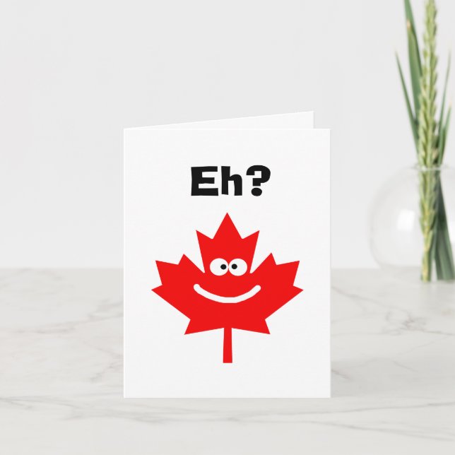 Canada Day Smiling Maple Leaf Card (Front)