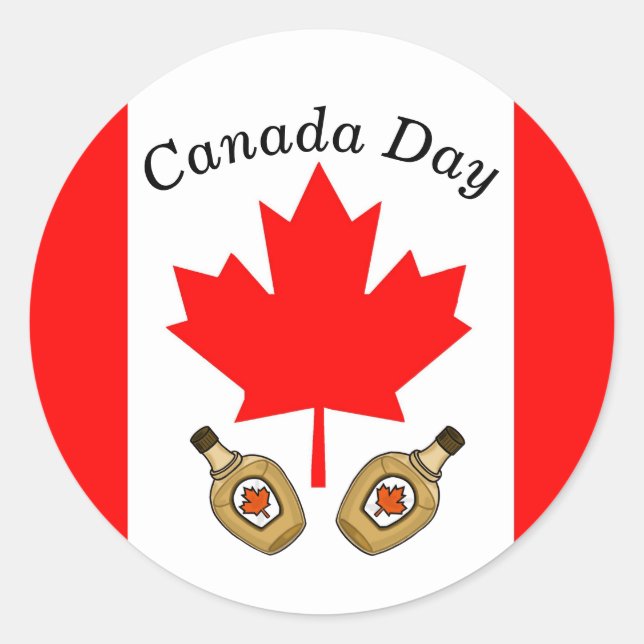 Canada Day Stickers - Flag and Maple Syrup (Front)