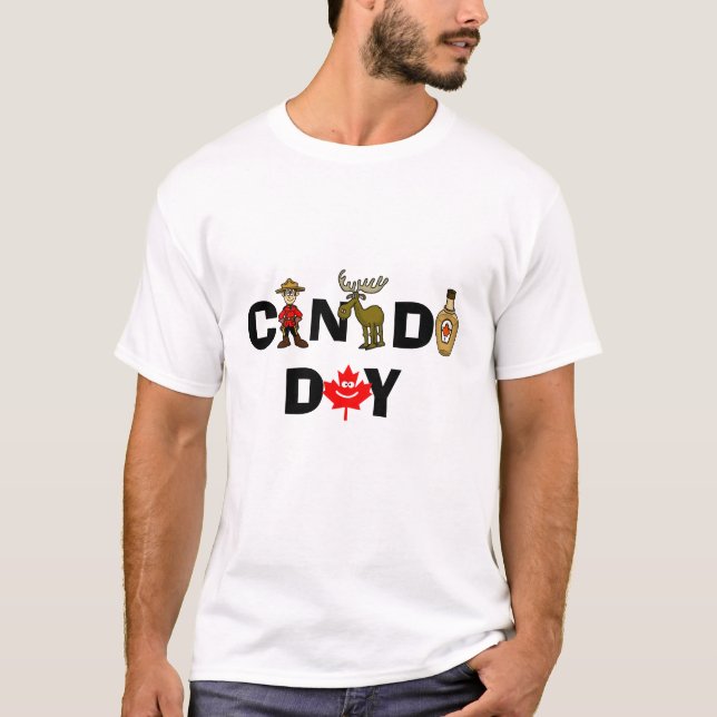 Canada Day  Text With Graphics T-Shirt (Front)
