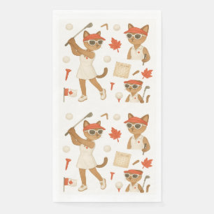 Canada Day themed for  golfer who love cats Napkin