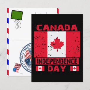 Canada Day & USA Independence Day 2026 Celebration Holiday Postcard