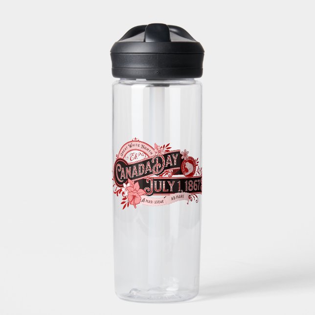 Canada Day Vintage Signage Water Bottle (Front)